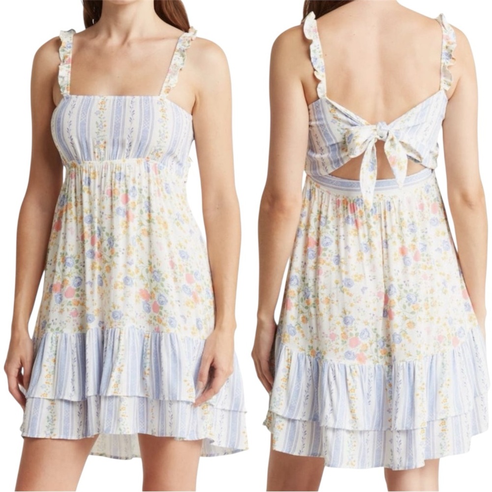 Maaji Backyard Spell Cutout Cover-Up Sundress Size Large Floral Ruffled NWT